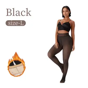200-gram Translucent Skin-Toned Footed Fleece-Lined Tights