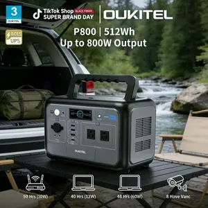 OUKITELL 512Wh Off-Grid Power Station for Outdoor Camping Fridge Projector USB-C & Foldable Panels for Home Backup Power Outage Emergency deep cycle