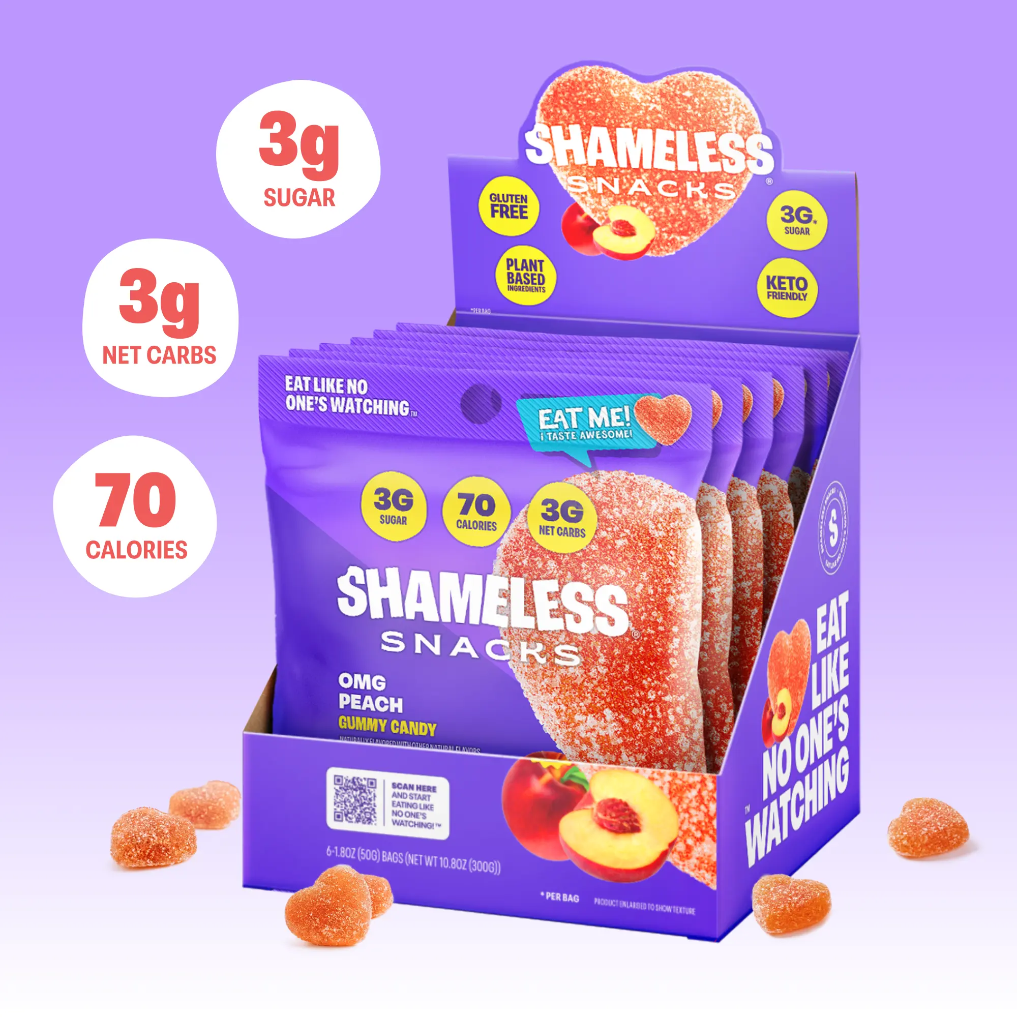 OMG Sour Peach Gummies Candy Snacks Sweet