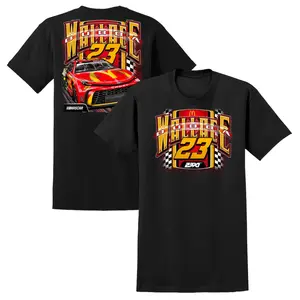 Bubba Wallace #23 Shirt 2026, 23XI Racing NASCAR Cup Series Red Yellow Race Car Graphic Tee with Bold Checkered Accents, Soft Cotton Blend, Unisex Fit for Fans, Perfect Gift for NASCAR Enthusiasts & Wallace Supporters