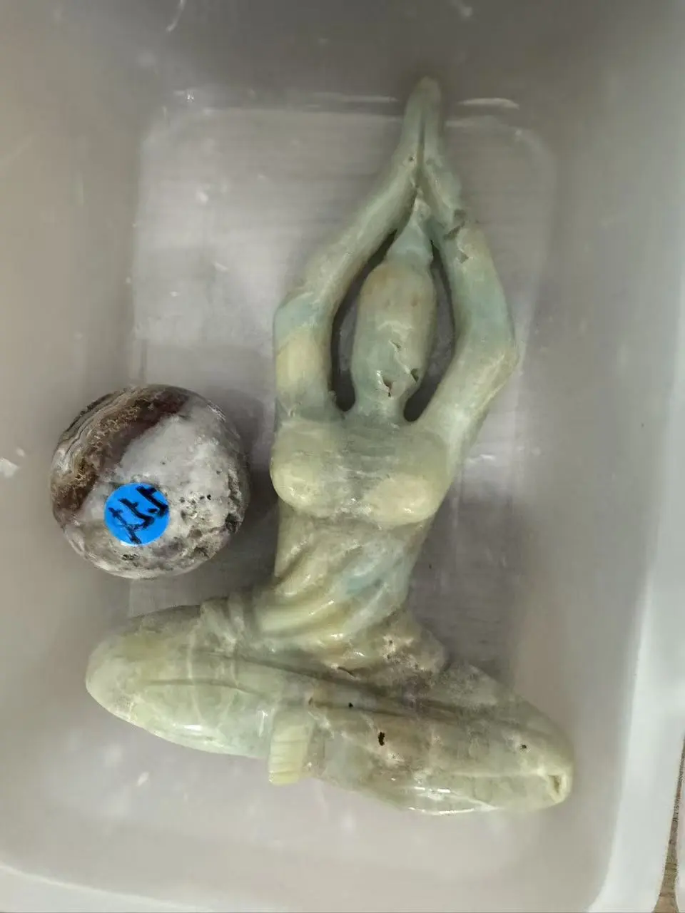 Female Yoga Model Natural Crystal Carving, Jewelry Accessory Derivative Decor