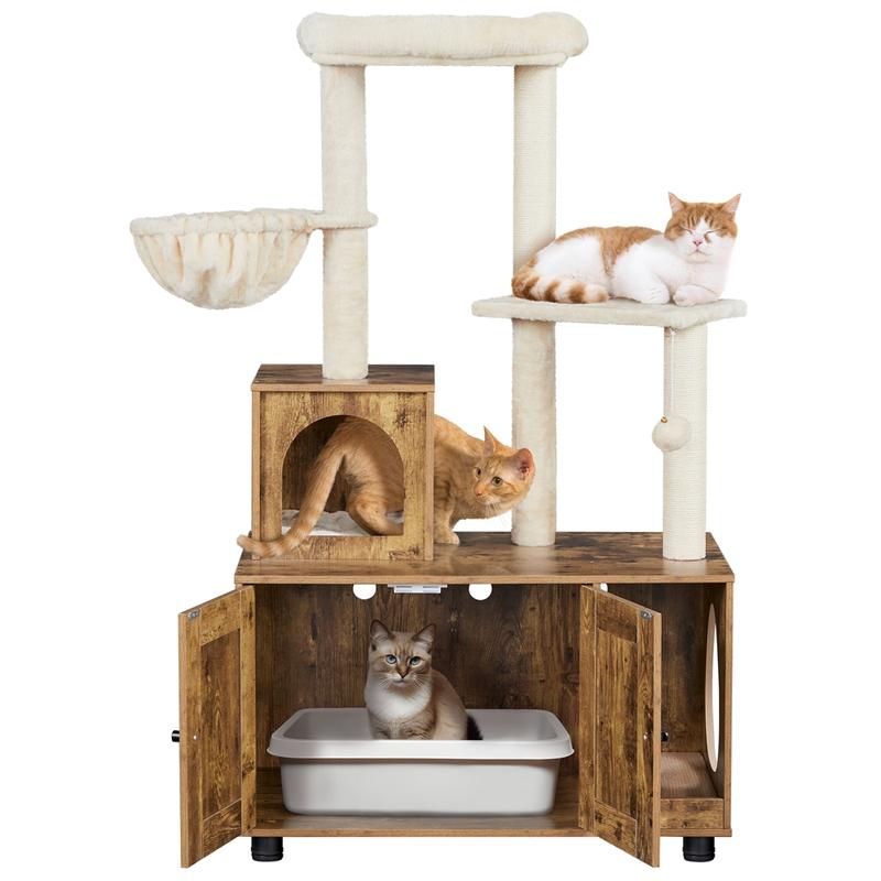 Yaheetech Cat Litter Box Enclosure, Hidden Cat Litter Box Furniture,Cat Crate, Decorative Storage Bench Pet Side Table