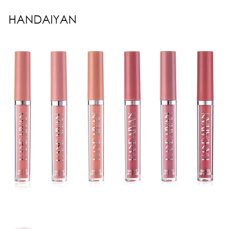 HANDAIYAN 6Pcs Velvet Matte Lip Stain Set | Long-Lasting Waterproof Lipstick Kit with Nude Palette, Non-Stick Gloss Lipgloss gloss bomb shimmer stix Matte Liquid Lipstick Makeup Set Cosmetic Glossy 6A beauty guru