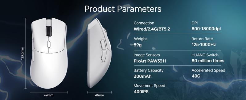 ATTACK SHARK X68HE Wired Gaming Keyboard & R1 Mouse Combo with G300 Active Noise Cancelling Gaming Headset,8KHz Magnetic Switch Keyboard, 16.8M RGB, Custom Actuation, 55g Ultra-Light Mouse with 18,000 DPI & Tri-Mode Connectivity for PC Mac Gamers