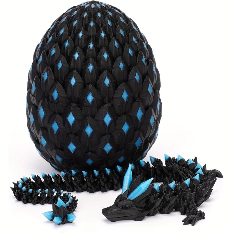 1set 3D Printed Dragon with Eggs Mystery Dragon Egg Glow in The Dark 3D Print Dinosaur Eggs for Home Decor Funny Gift Staute