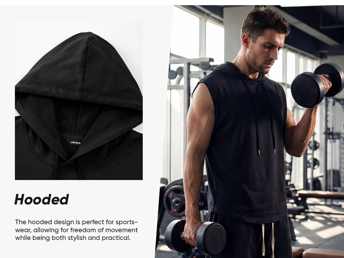 JMIERR Men's Drawstring Hooded Shirts - Casual Loose Fit Cotton Hoodies Tee Shirt for Daily Wear