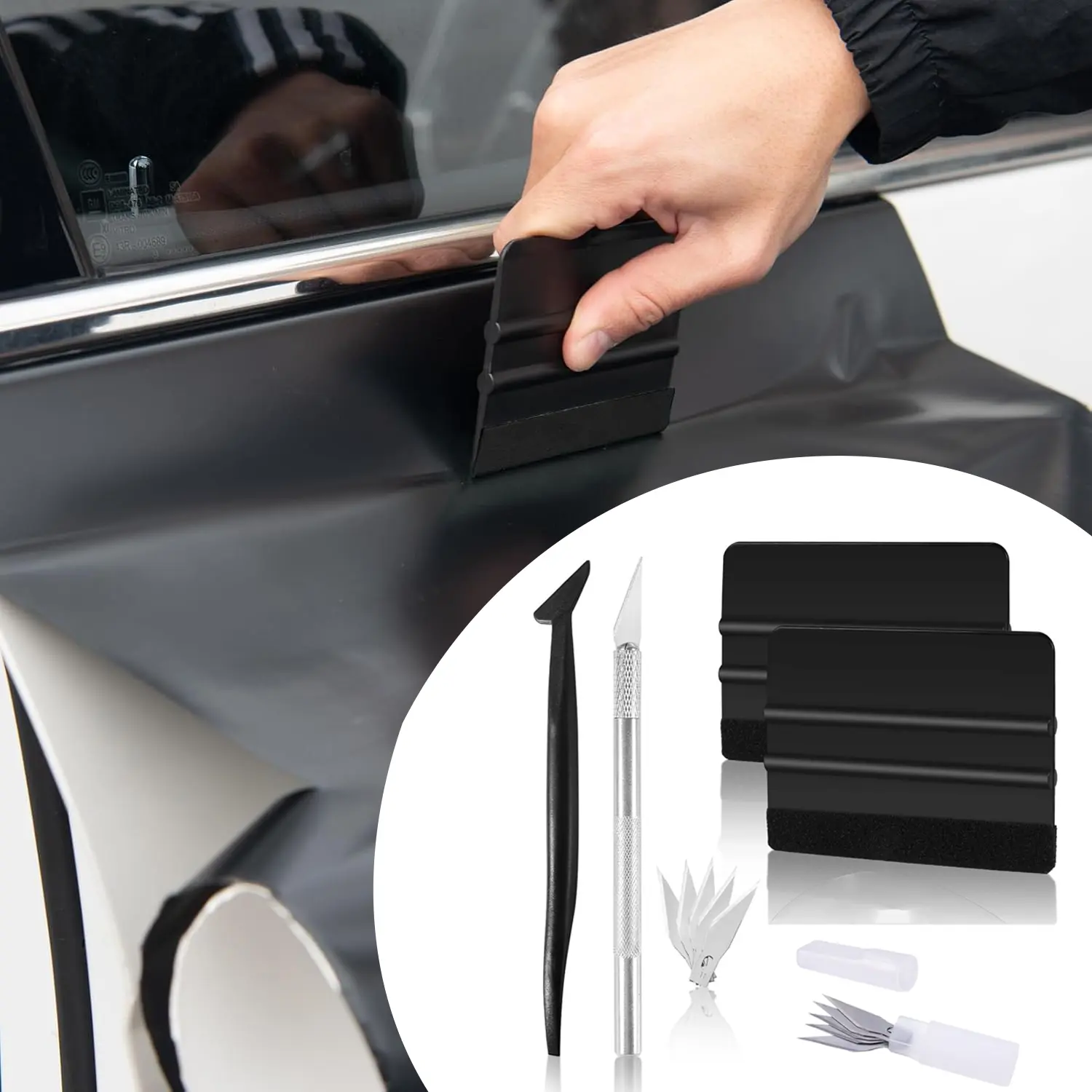 9 PCS Window Tint Kit,Vinyl Wrap Kit- Professional Automobile Window ...