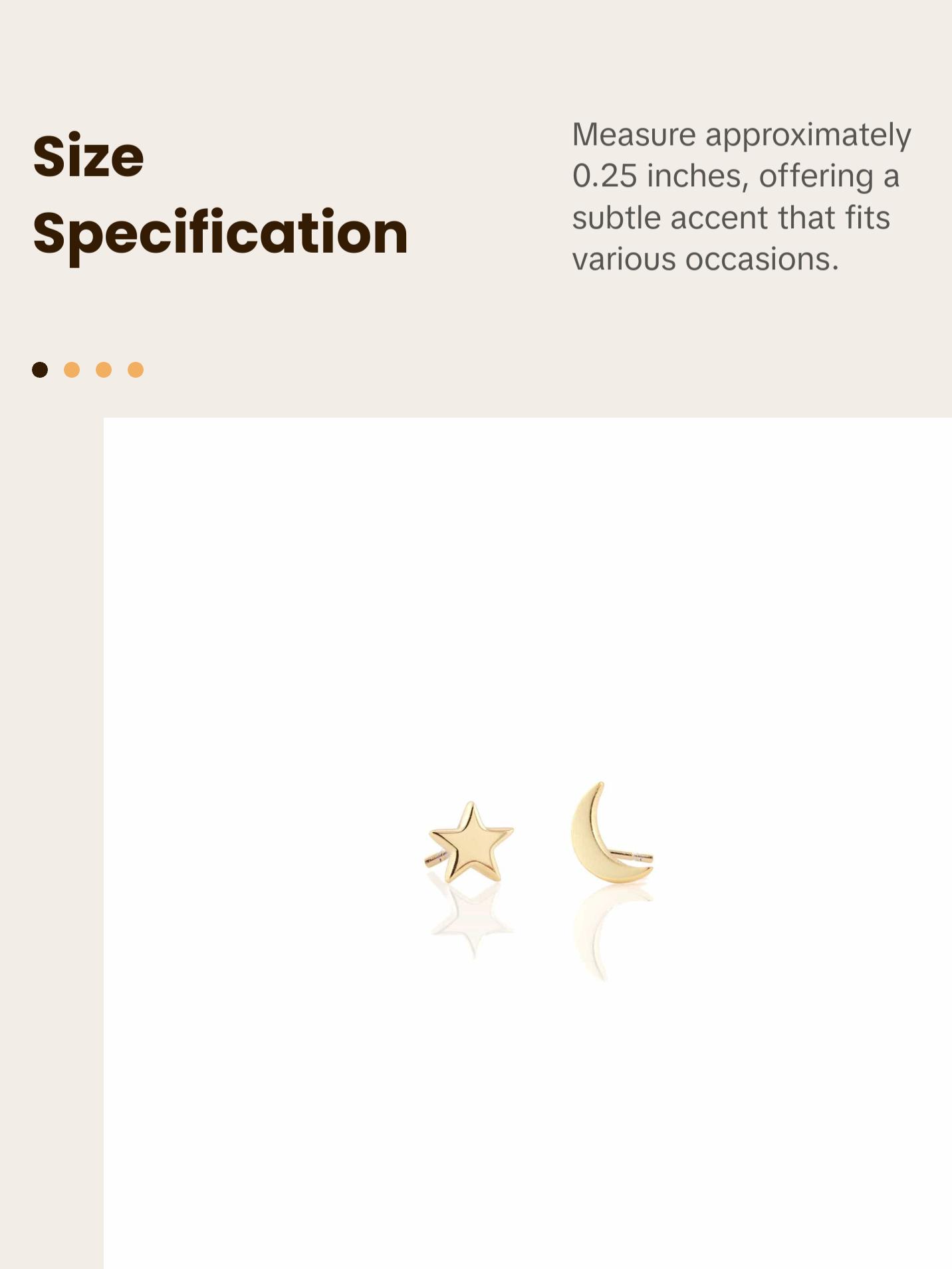 Star and Moon Stud Earrings