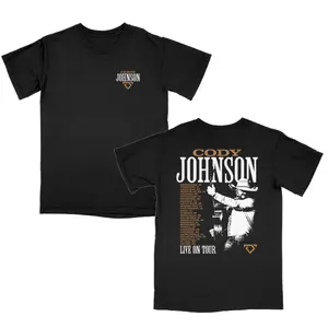 Cody Johnson Tour 2026 T-Shirt – Double Sided Country Concert Graphic Shirt Featuring Live On Tour Photo Design for Fans.