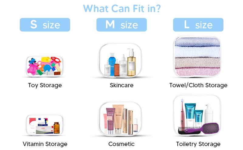 6 Pack Clear Hard Shell Zipper Cases, Dustproof PVC Storage Box, Waterproof Toiletry Organizer, Travel Makeup Organizer, Transparent Storage Cases Storage Organizer Set for Bead & Small Objects, Portable Travel Organizer Containers, Valentine's Day Gifts