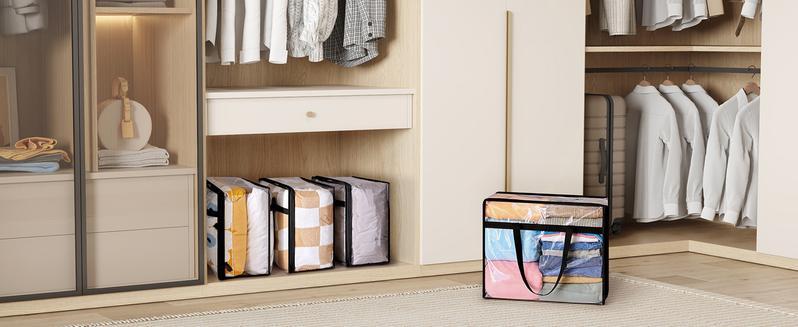 Lifewit Clear Clothes Storage Bags, 40L/60L Vinyl Moving Bags with Zipper for Comforter, Bedding, Duvet, Pillow, Closet Organizer
