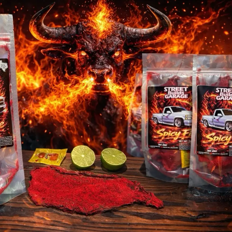 carne seca Flavor  ( takis Flaming Hot ) STREET BUILDS GARAGE  takis Powder