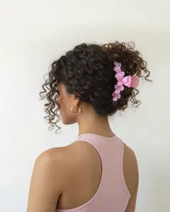 Pink Girlie Petal Kiss Clip