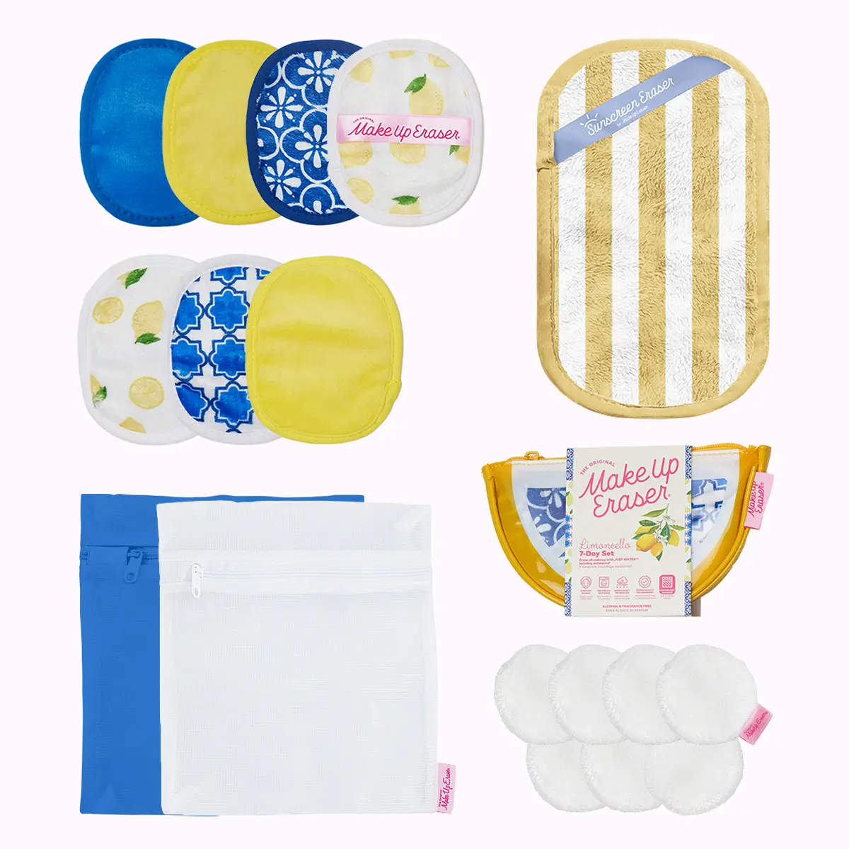 TikTok Live Exclusive: The Neena Bundle by MakeUp Eraser | 7-Day Limoncello Set + 7 Toner Puffs + Sunscreen Eraser