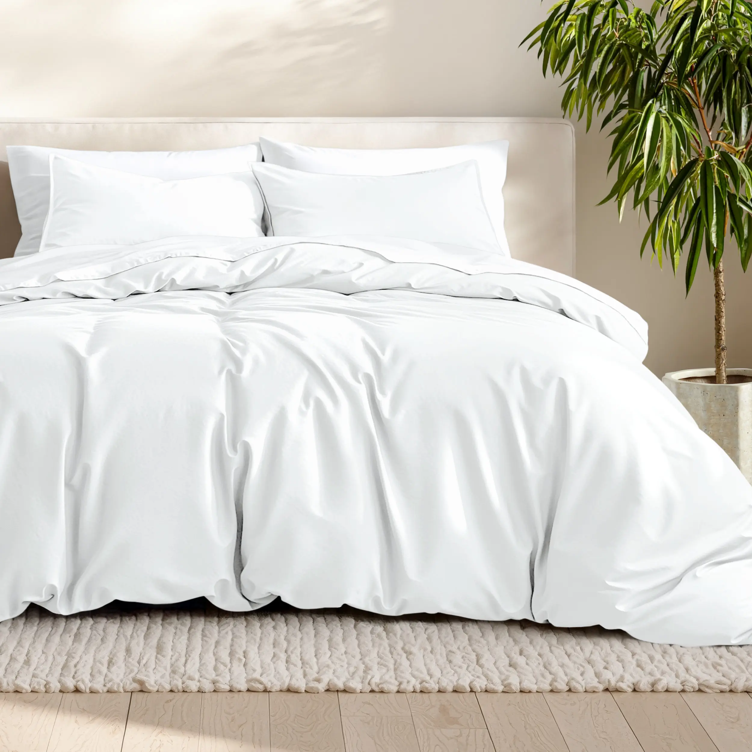 Bare Home Ultra-Soft Duvet Cover & Sham Comfy Bed Set - Soft, Lightweight, Breathable, Machine-Washable Winter Bedding Set, Comfy Bed Sets