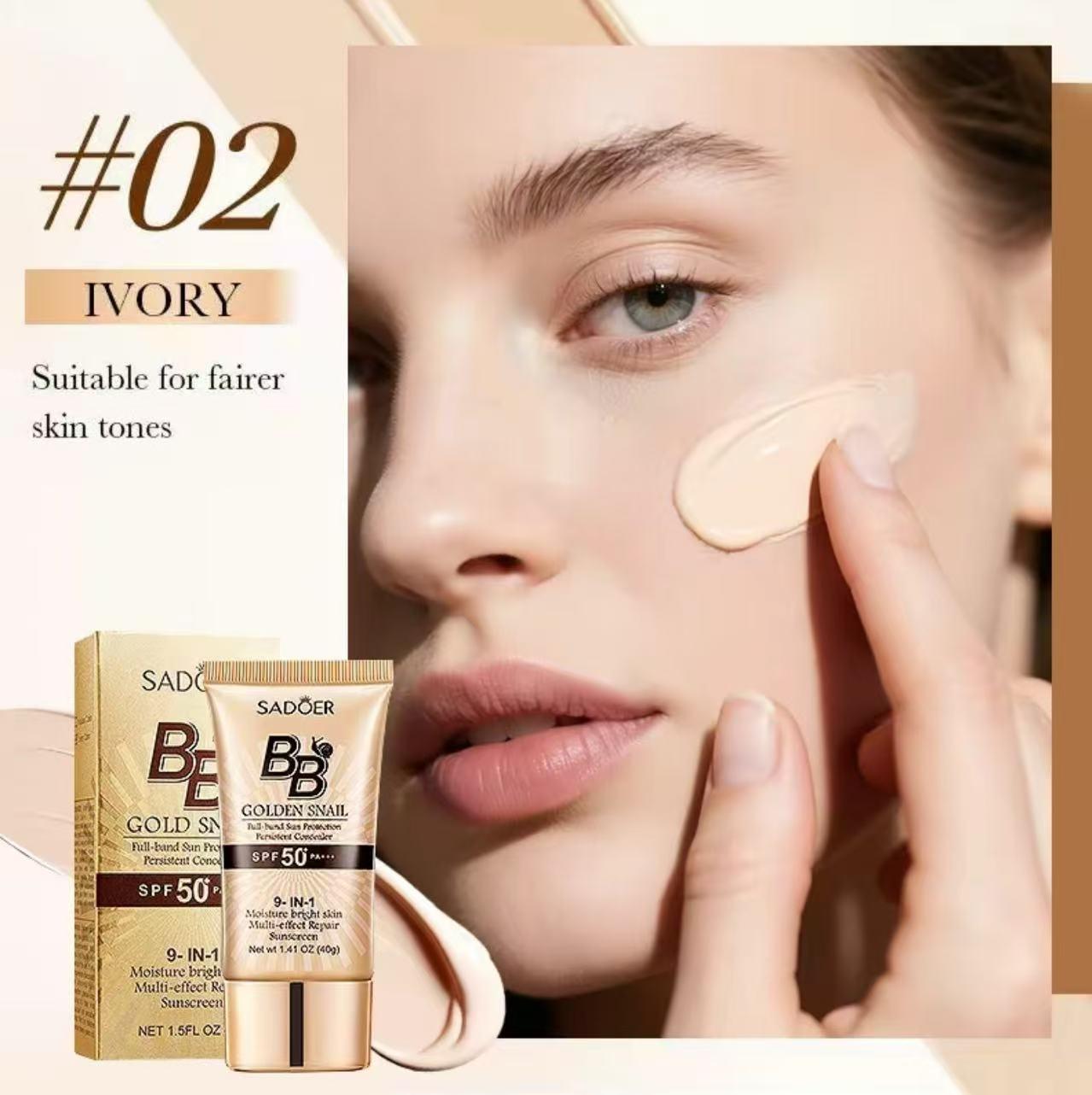 High-coverage waterproof snail BB cream - matte finish, long-lasting moisturizing and oil control, creates a natural makeup look, refreshing and non-greasy, perfect for makeup beginners, a great gift for Mother's Day, Christmas, and Valentine's Day.