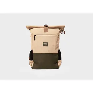 Everyday Hemp Rolltop Backpack in Beige and Green