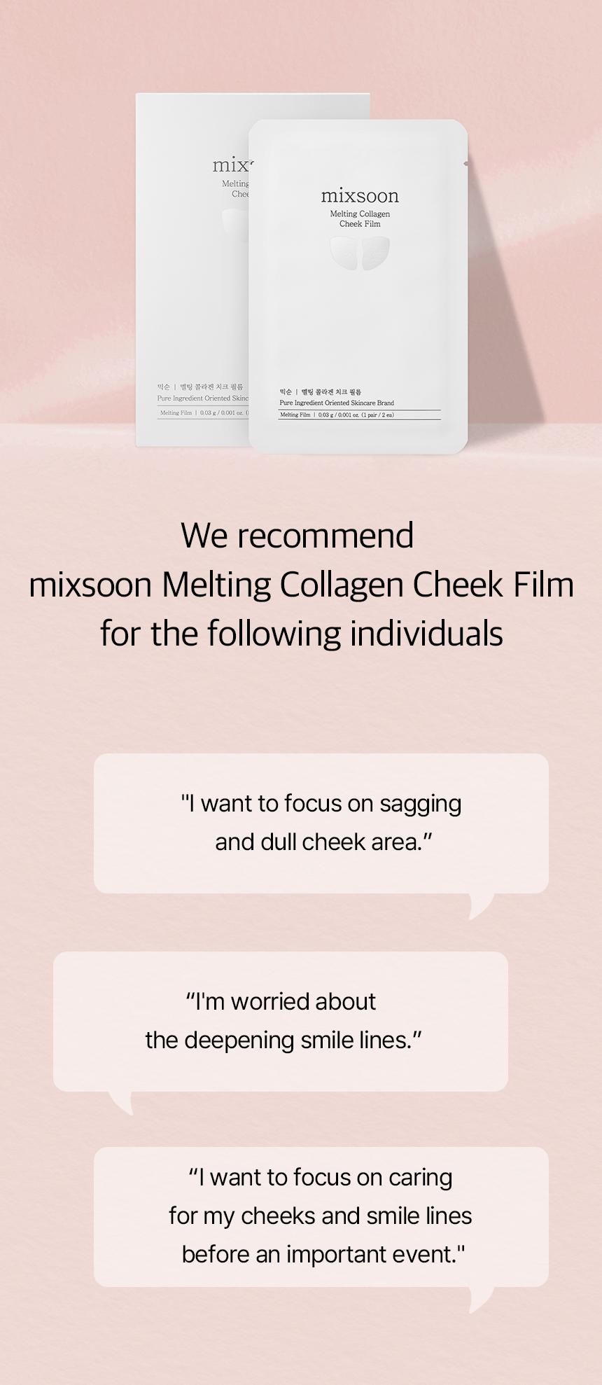 [mixsoon Official Shop] Melting Collagen Cheek Film 5 pairs (10ea) - Smooth & Firm Collagen Cheek Film, Korean Skincare for Glass Skin