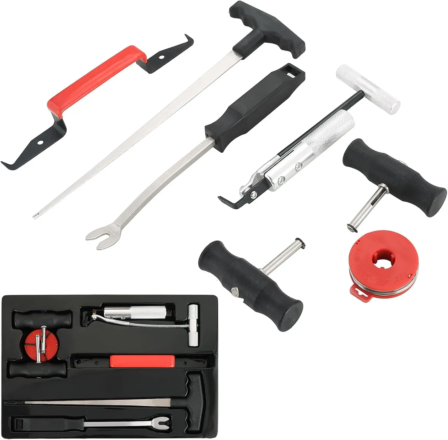 7-Piece Windshield Removal Tool Kit for Classic Vintage Car, Windscreen Remover Set, Automotive Wind Glass Remover Hand Tool