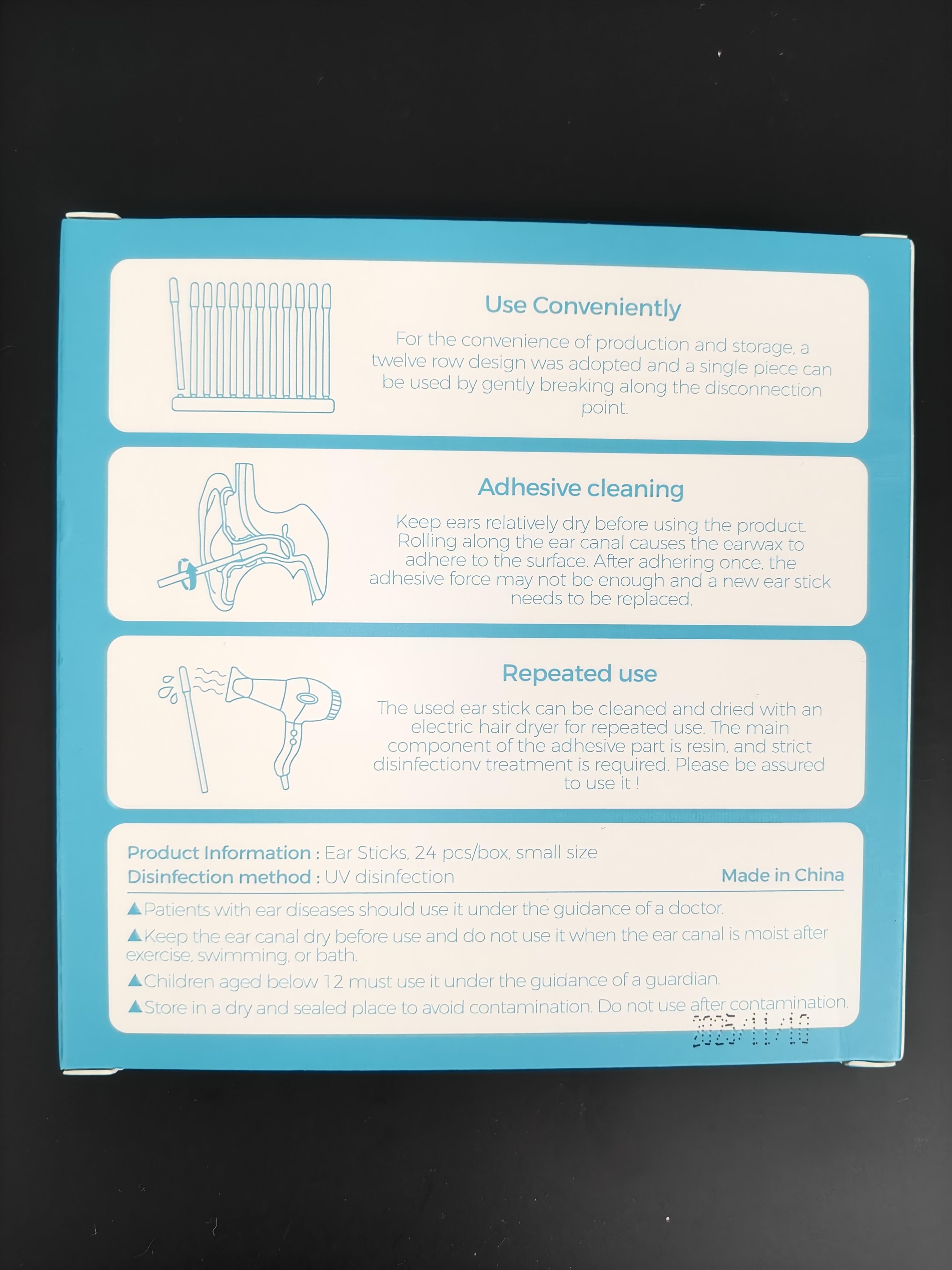 Sticky Ear Cleaner Tool Stick Earwax Remover Sticks for Effective Ear Cleaning and Debris Removal Portable Gentle， Reusable Ear Wax Removal，Suitable for dry ears