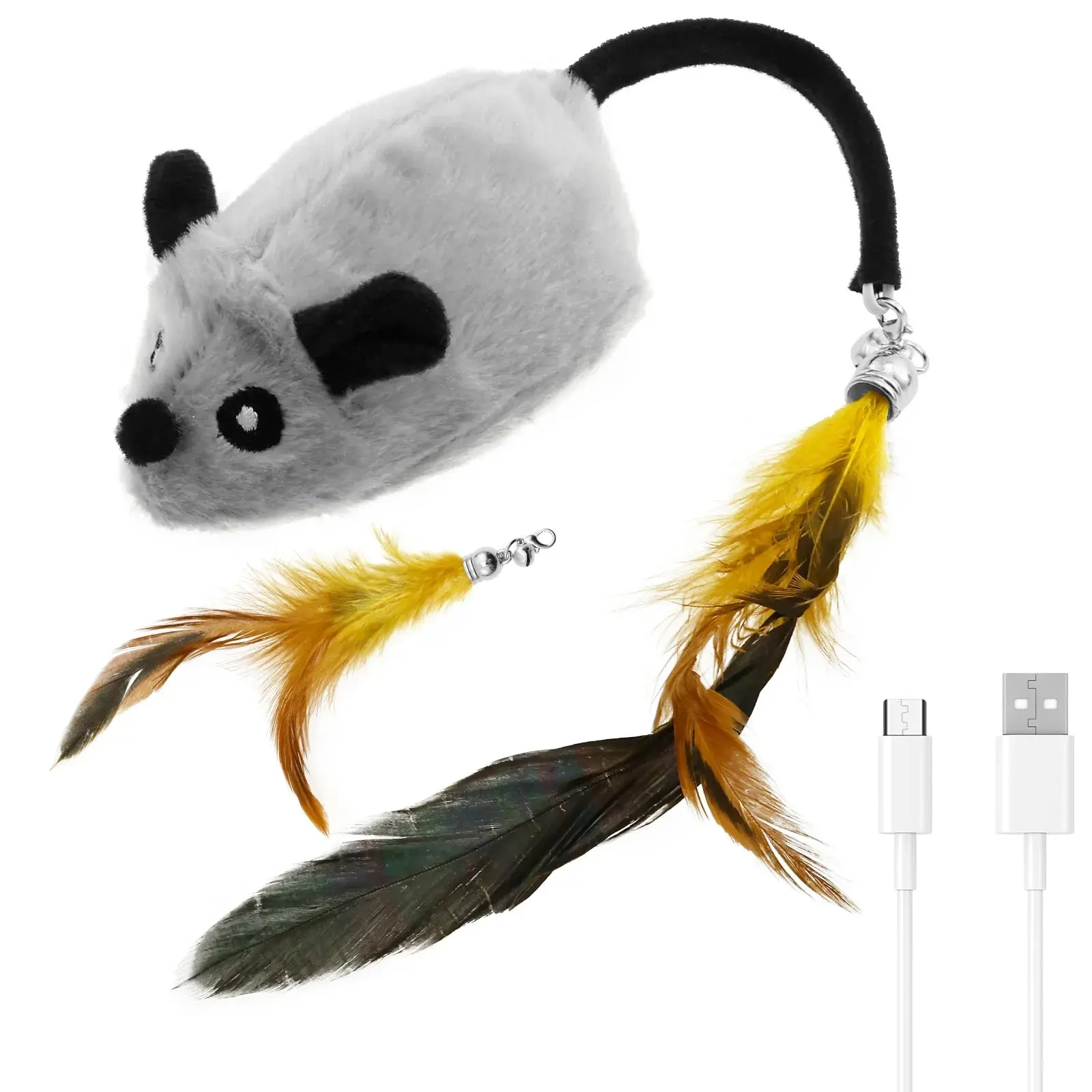Smart Cat Toy – Remote-Control Plush Mouse with LED Glow