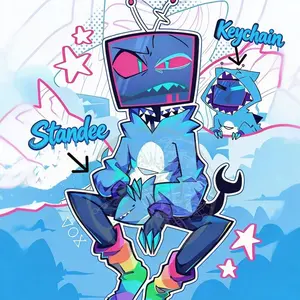 Hazbin Hotel Vox Dino Onesie Acrylic Standee / Keychain | Fan-Made Non-Official Merch