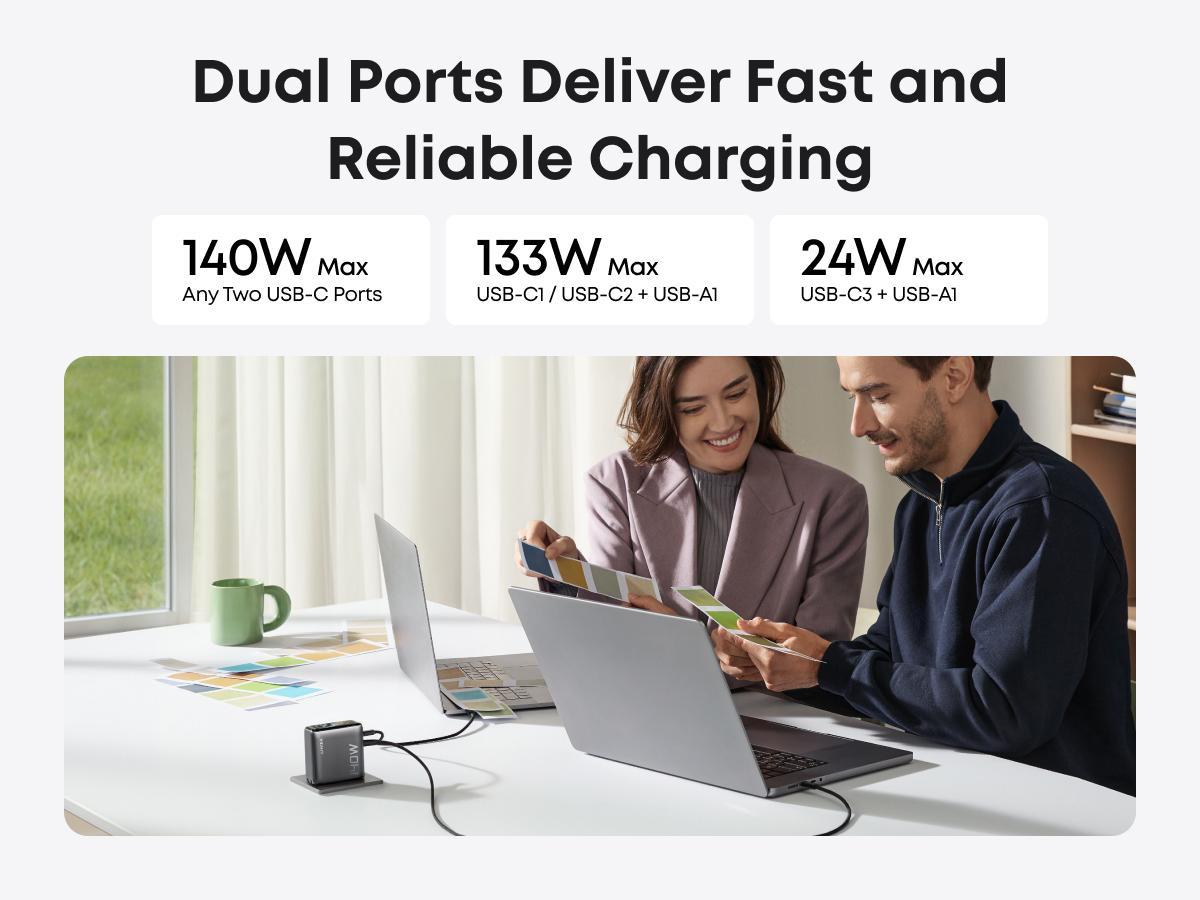 Anker Prime Power Bank, 20,100mAh 3-Port Portable Charger with 220W Max Output, Two-Way Charging + Anker 140W Laptop Charger, 4-Port Multi-Device Charging, 140W Max USB-C Charger, Advanced GaN Power, Intuitive Touch Controls