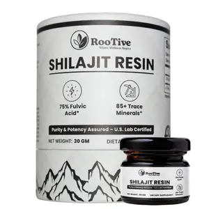 Rootive Shilajit Resin 30g - 75% Fulvic Acid, Himalayan Shilajit for Men & Women, 85+ Trace Minerals, 400mg Per Serving, 75 Servings - Natural Energy & Vitality Enhancer