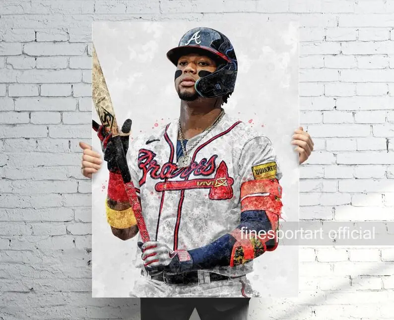 Ronald Acuna Jr Atlanta Poster, Poster Print Unframed Not Canvas, Baseball print, Sports wall art, Man Cave, Gift, Kids Room Decor