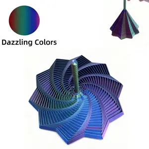 [Easter Gift]3D Printed Expanded Sensory Fidget Star, Multi-layered Star-shaped Structure with Gradient Color Visual Feast, Whirling Spiral Toy with Handle, Stress Relief Fidgeting,Visuals Fidget Toy Gift