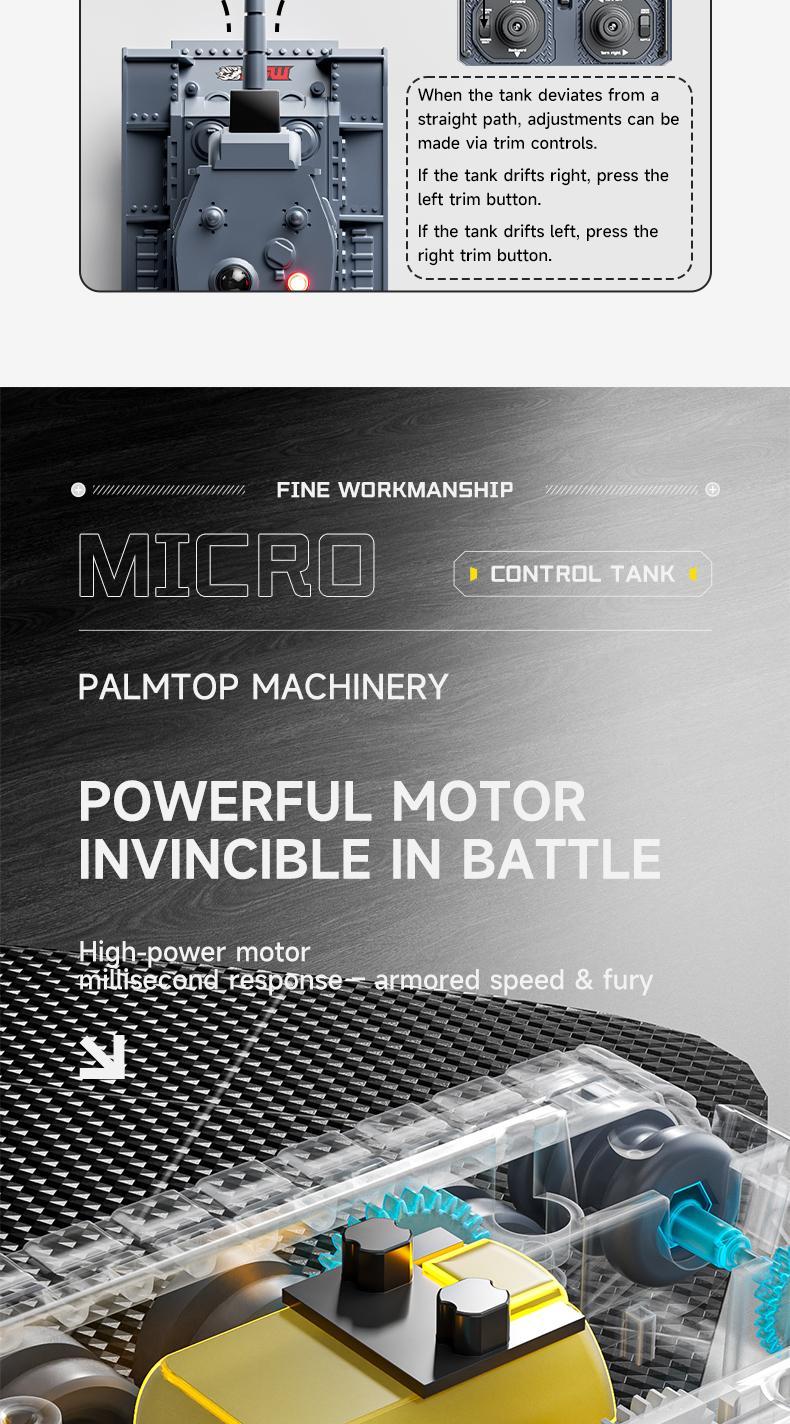 【Live Exclusive】BRRRRT 1/64 RC Tank + RC Forklift Combo Set, Remote Control Military Battle Tank with Infrared System & 7 Channel Mini Forklift Truck, 2.4Ghz Vehicles Toys for Kids and Adults