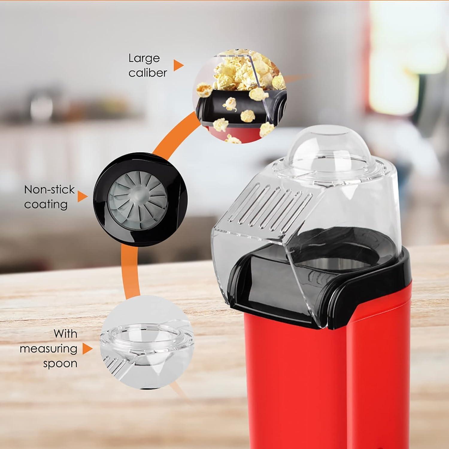 SINCHO 1200W Power Popcorn Maker - Detachable Parts Home Kitchen Gadget, Pops Popcorn in 1 Minute, No Butter Required, Supports Healthy Eating, Ideal for Family Movie Night, Kitchen Gadgets