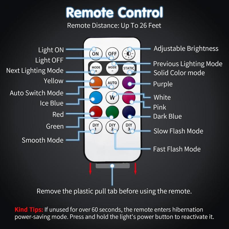 RGB Led Aircraft Strobe Light Remote Wireless Motorcycle Flash Light Warning Lights for   Bike Car Multifunctional free