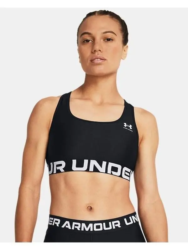 Under Armour HeatGear® Mid Branded Women's Sports Bra Gymswear Cropped Activewear