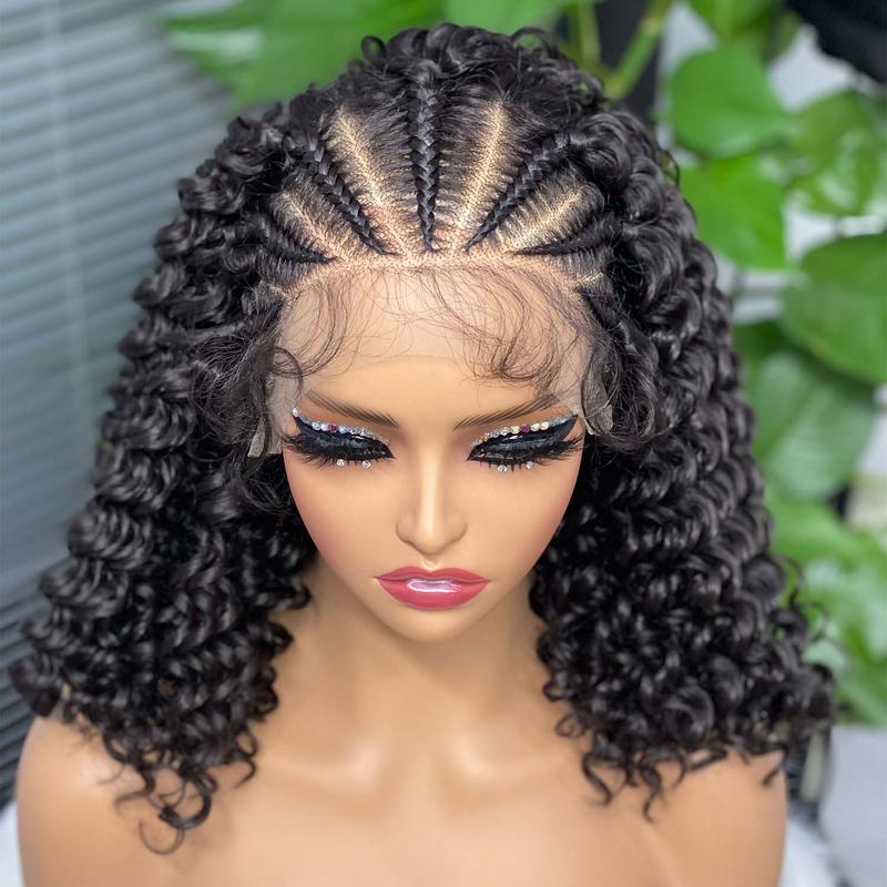 SuperNova 14" Double Lace Frontal Knotless Short Bob Braided Wigs