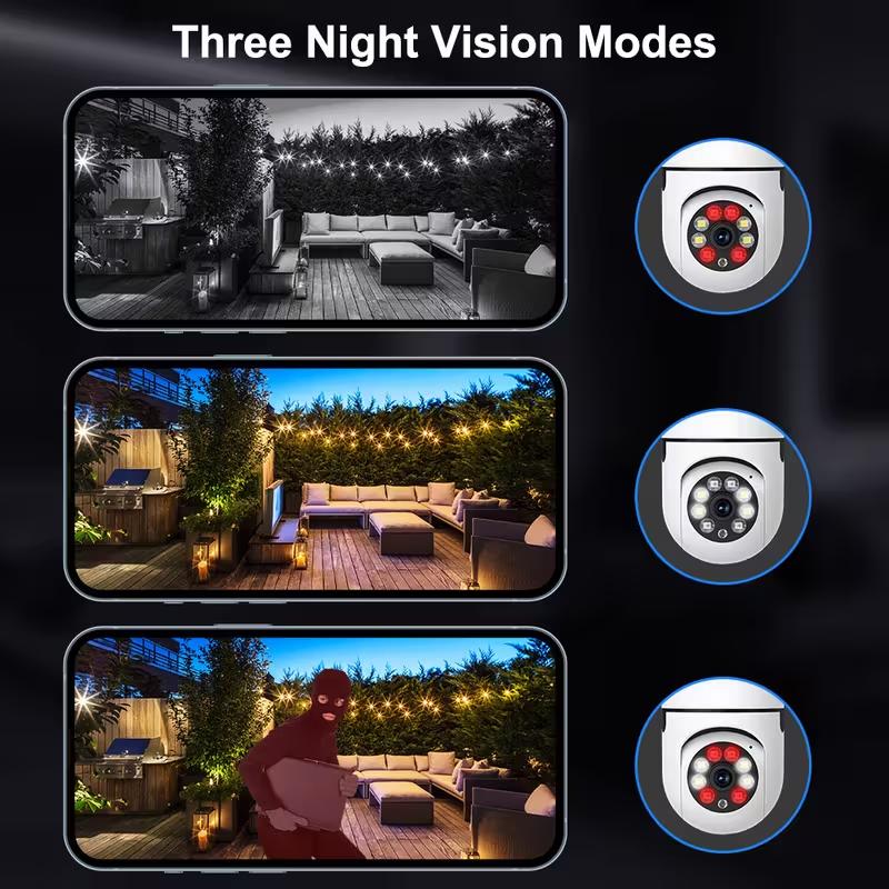 【JOOAN 1080P FHD Home Smart WiFi Security Camera】BT/WiFi Connection, 360° PTZ Panorama HD, Color Night Vision, Motion Detection, Two-Way Audio, Auto Tracking, Siren Alarm, 2.4G WiFi, SD Card/Cloud Storage (Optional)