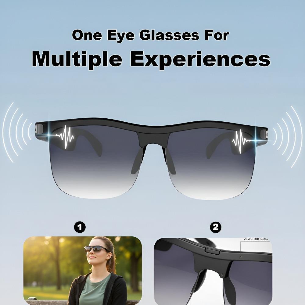 Smart Glasses,Wireless Headphone SmartGlasses for Listening To Music &Calling,Bluetooth-Compatible Creative SportsSmart Glasses Wearable Wireless Earphone Smart Glasses Multifunctional Translation