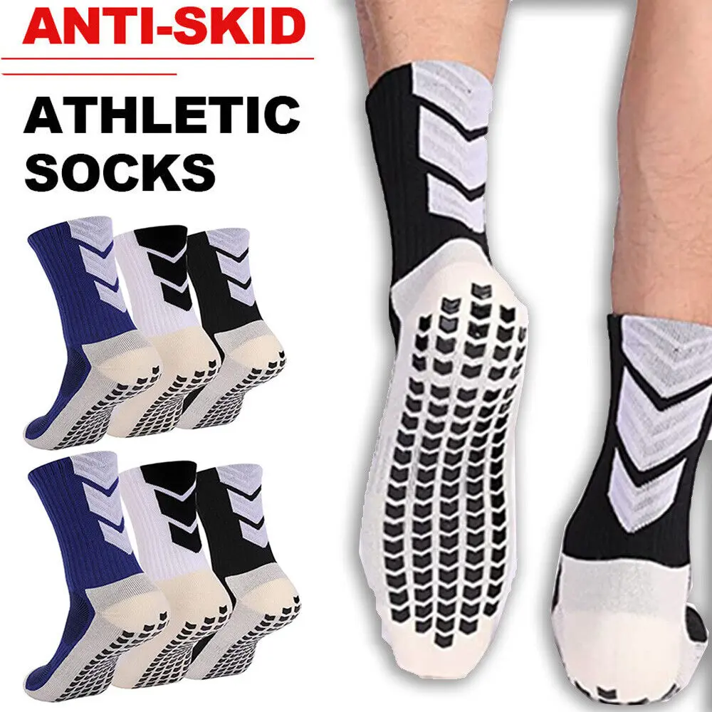 3 Pair Sports Scrunch Football Socks, Extra Long Padded Sports Stockings for Men