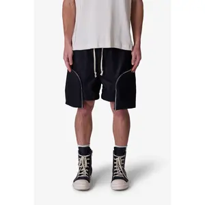 mnml Leather Pocket Geo Shorts - Black