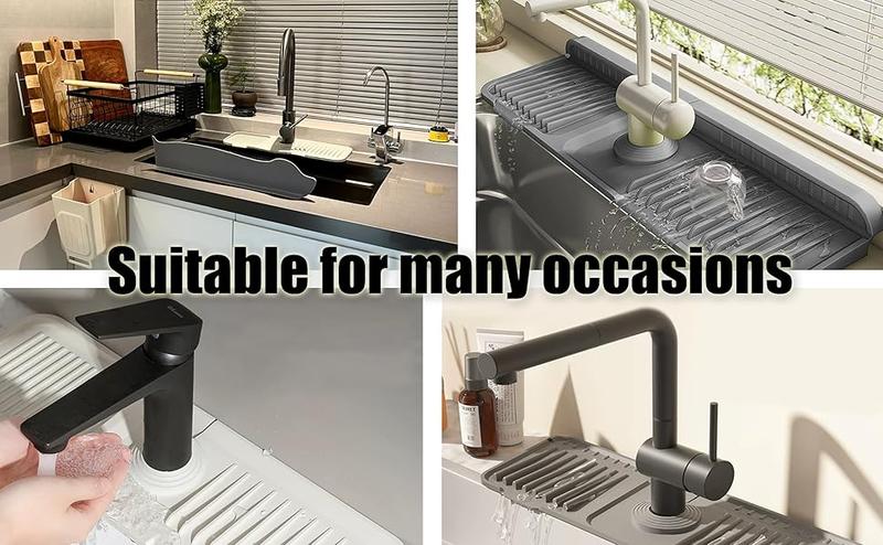 Kitchen accessories Silicone Faucet Mat for Kitchen Sink,Faucet Draining Mat,Sink Back Splash Guard,Kitchen Rubber Mat,Bathroom Sink Faucet Mat,Soap Dish,Silicone Sink Protector