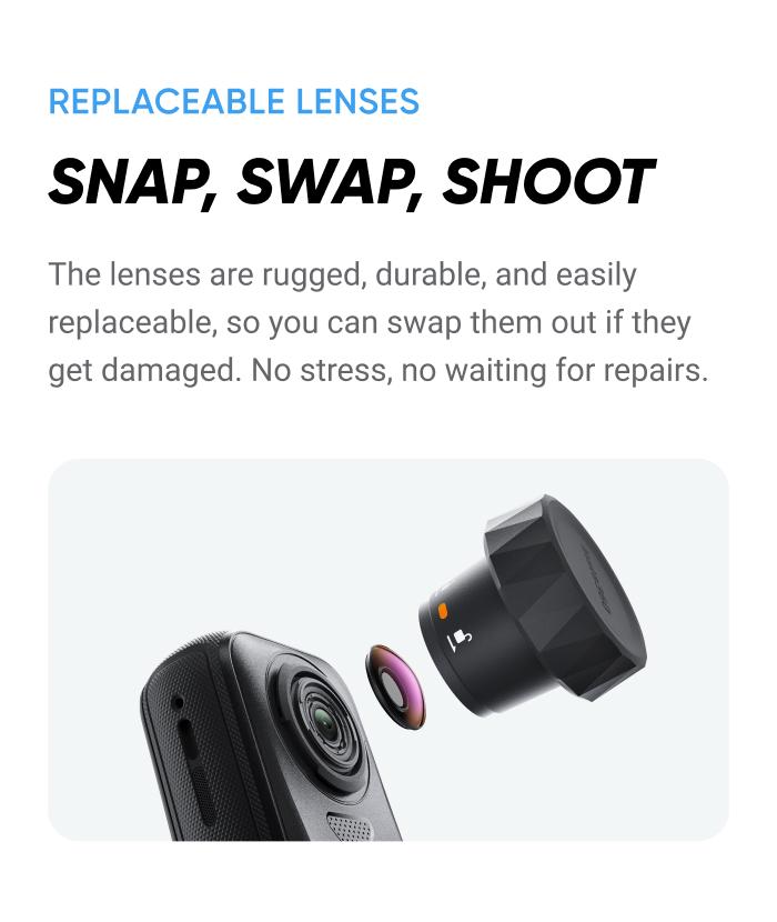 Insta360 X4 Air - Lightweight 165g 8K 360 Camera, Invisible Selfie Stick Effect, Replaceable Lenses, Shoot First & Frame Later, Built-in Wind Guard, FlowState Stabilization, AI-Powered App