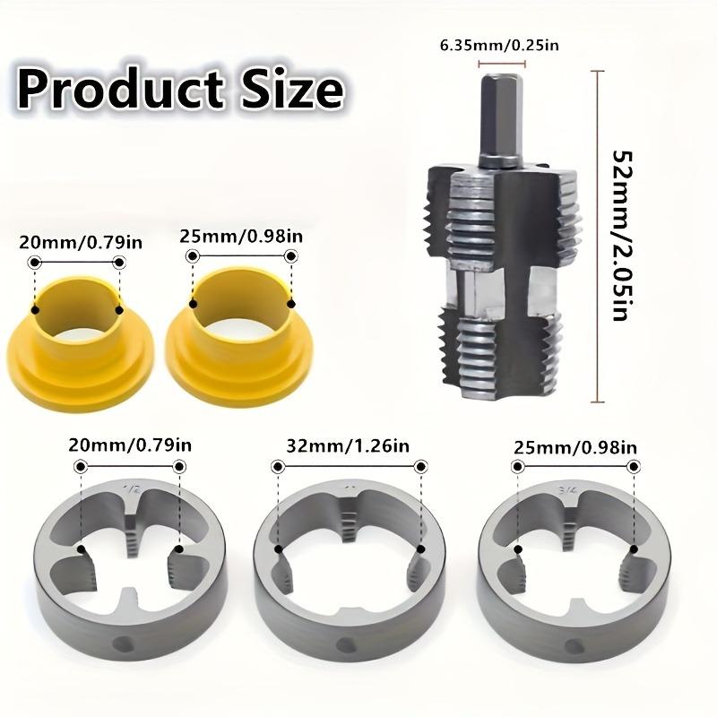 Plastic Pipe Threading Tap Set - Electric Drill Type PVC Pipe Threading Mold,External PVC Plastic Pipes 1/2" 3/4" Tap Set,Pipe Threader,Pvc Pipe Threader,RethreadingTool Kit