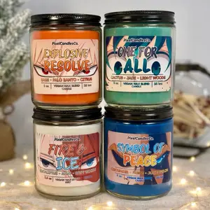 My Hero Academia Inspired Anime Candles - Coconut&Soy Wax - Vegan - Scented - Shoto Todoroki - Katsuki Bakugo - All Might - Midoriya Izuku