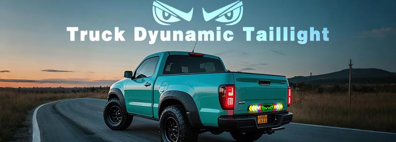 DIBMS 24'' Devil Eyes LED Tailgate Light Bar Strip for Trucks, IP65 Waterproof, RGB Brake Turn Running Reverse Mode,Truck Daytime Running Light Kits,Led Car Ambient Light