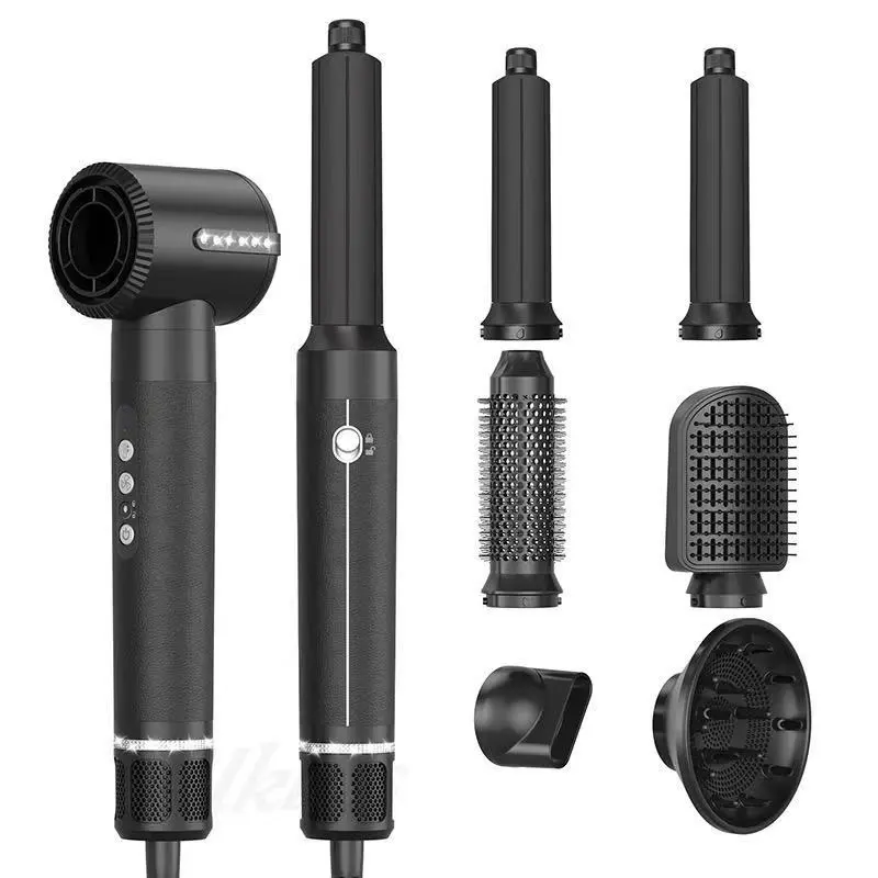 7-in-1 Multifunctional Hair Styler - 1200W Durable Eco-Friendly Adjustable Compact Device, Hair Dryer with Attachments, Ionizer, Curl+Straight+Dry Capability, Interchangeable Heads, Home Use Beauty Premium Gift Choice