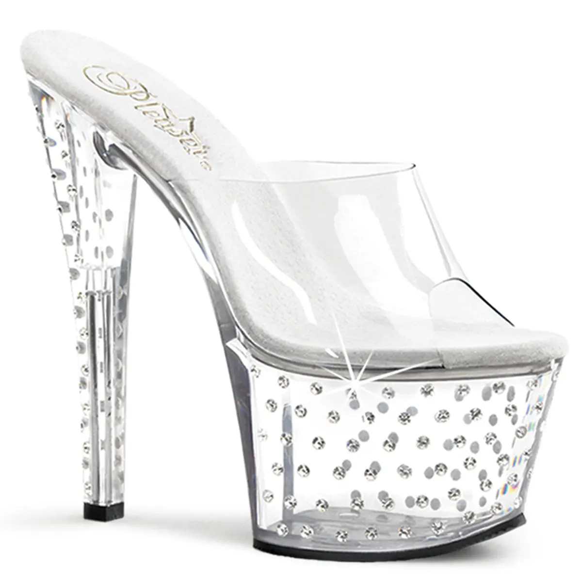 Women's Stardust-701 Dazzling Rhinestone Decor Platform Heeled Shoes, Elegant Classy Stylish Footwear