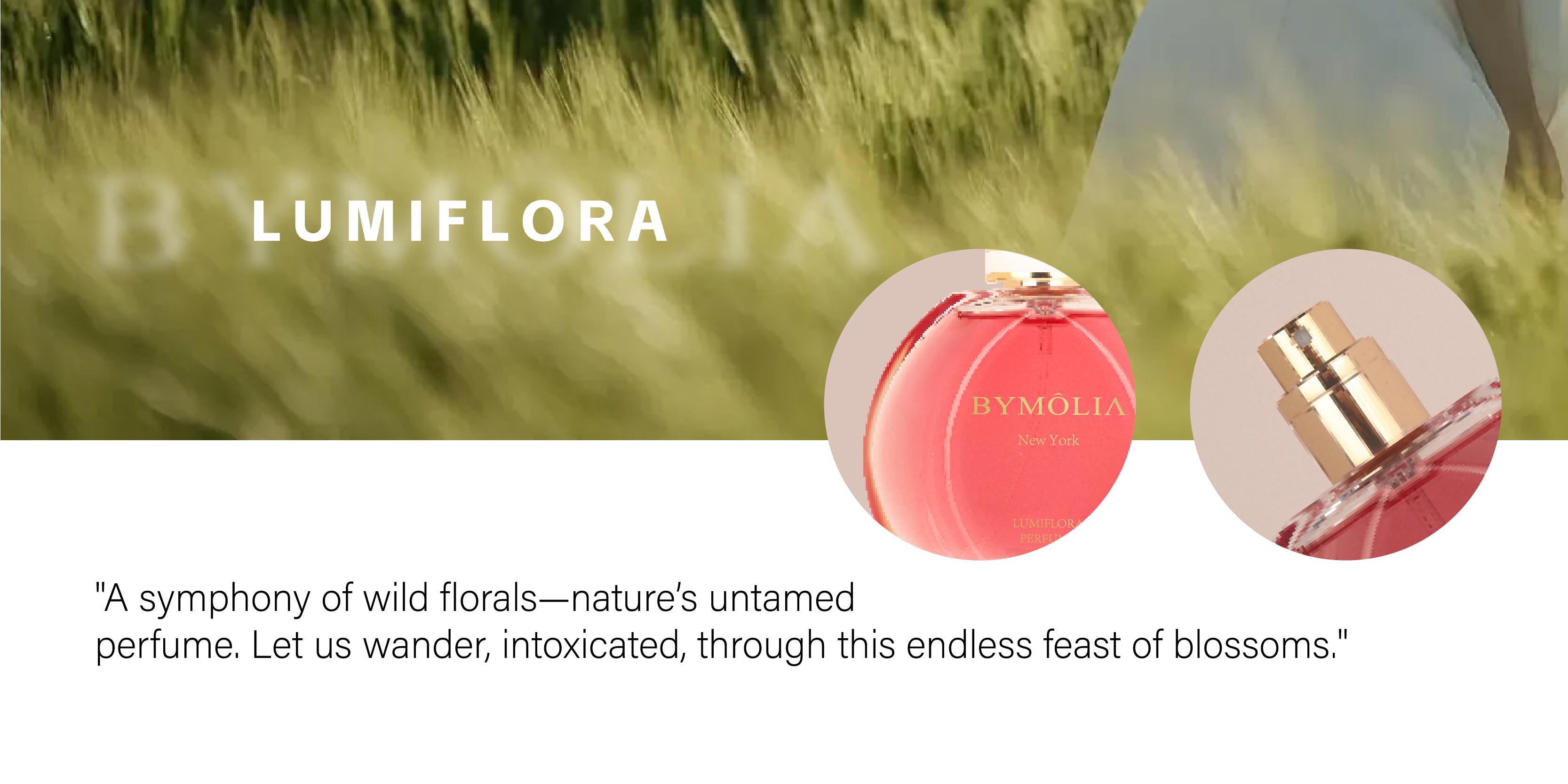 Bymolia Lumiflora Perfume - Long Lasting Addictive Personal Fragrance Oil - Citrus Fruits & Jasmine Scent Eau de Parfum, 1.7 Ounce / 50ml