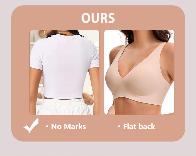 XWB Jelly Bra Girlfriend Comfortable Bra, Full Cup Design, Lift up Bra, High Comfort, No Steel Rim, Soft Pads, Leopard Pattern Bra, Seamless T-shirt, Deep V Daily Bra, Breathable and Elastic, Suitable for Daily Wearing