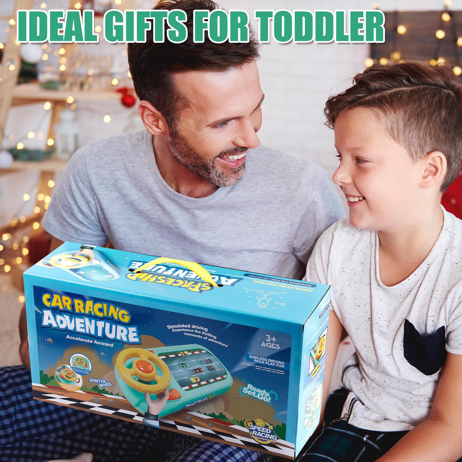 Kids Steering Wheel Driving Toy | Musical Simulation Racing Car Toy Interactive Educational Sensory Toy for Toddlers