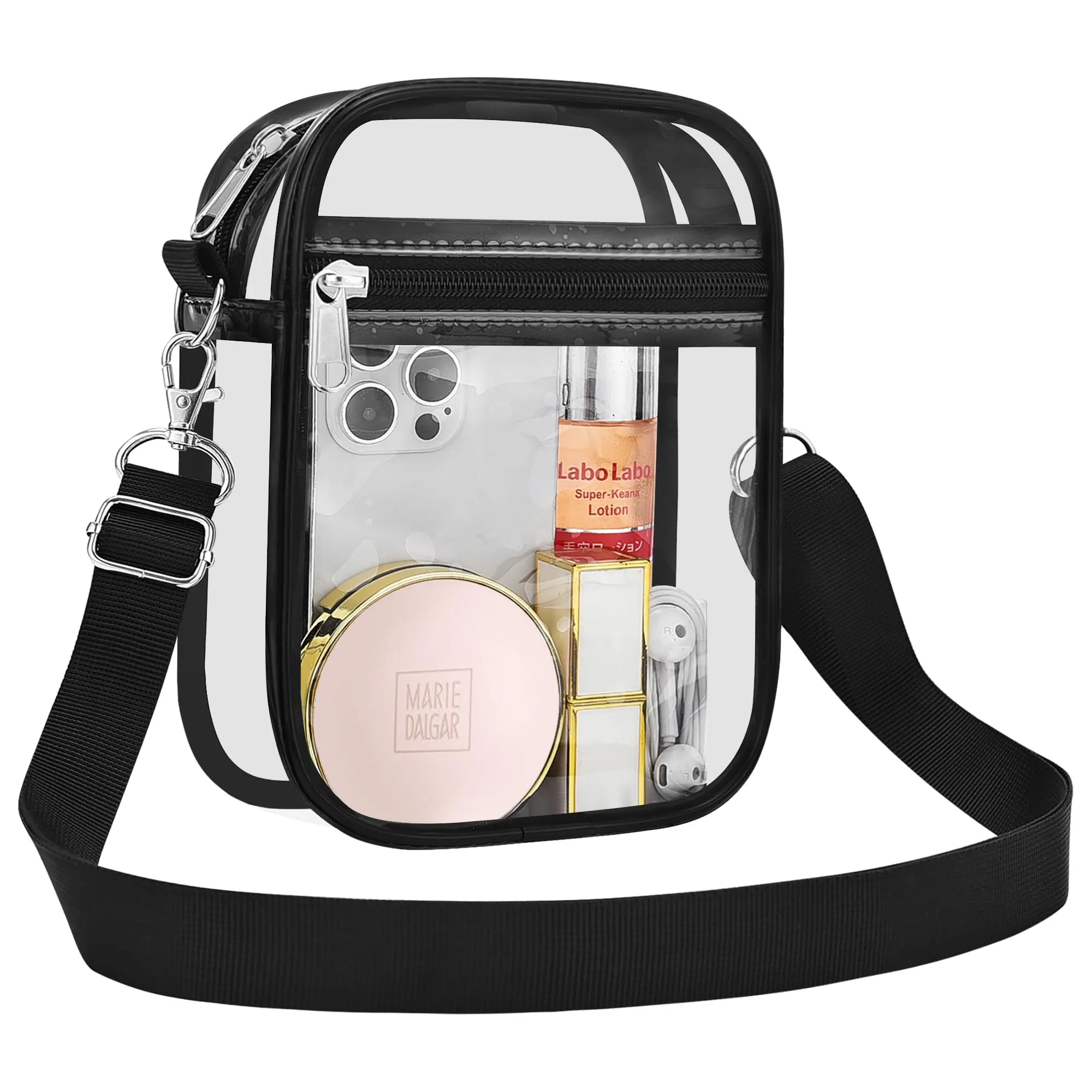 Slumou Clear Purse Stadium Transparent Messenger Bag Stadium Approved for Men and Women Clear CrossBody Bag Multifunctional Shoulder Bag Shoulder Phone Bag